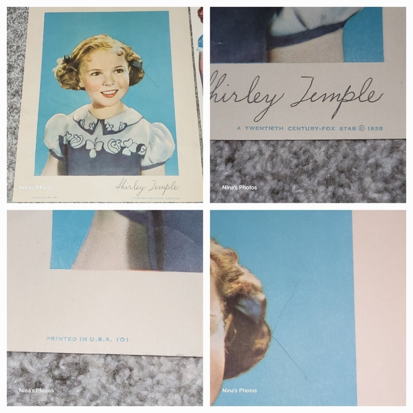 1930 Shirley Temple Paper Doll Standee Christmas Color Autograph Print Photo Lot - Picture 5 of 13